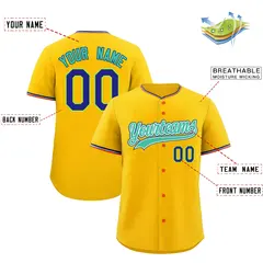 Yellow Powder Blue Black Baseball Jersey 2