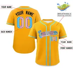 Yellow Powder Blue Transgender Pride Month Baseball Jersey 2