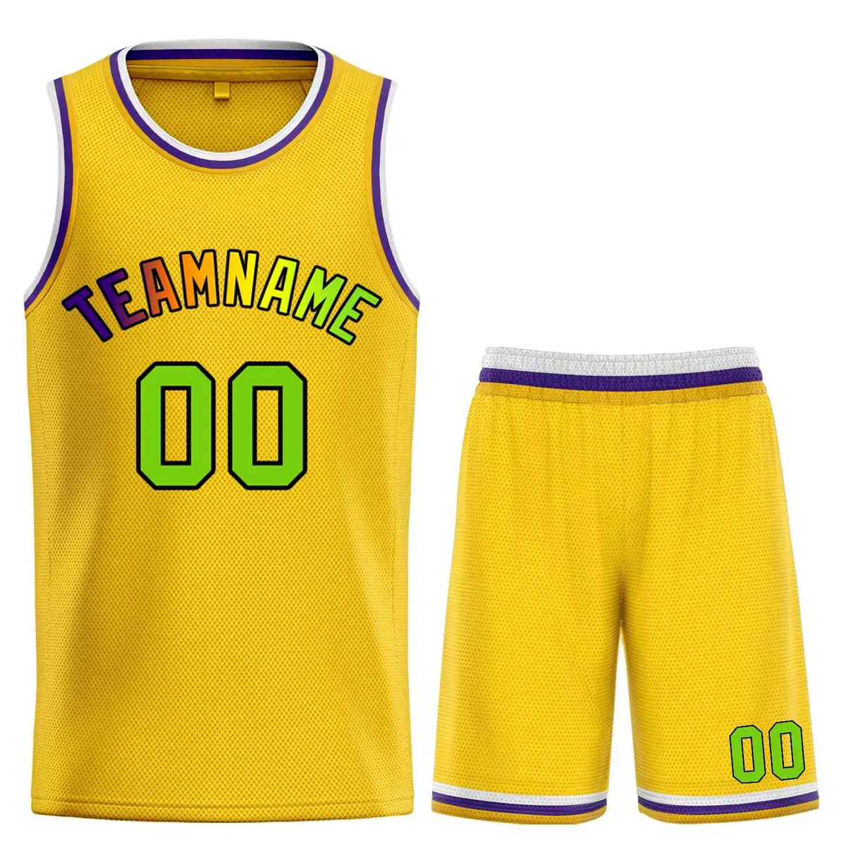 Yellow Purple-Black Bull Classic Sets Basketball Jersey