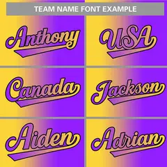 Yellow Purple-Black Gradient Authentic Baseball Jersey 3