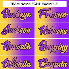 Yellow Purple-Black Gradient Authentic Baseball Jersey 3