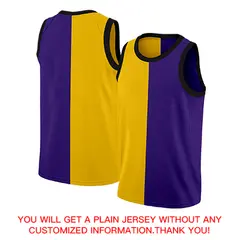 Yellow Purple-Black Split Fashion Tops Basketball Jersey 4