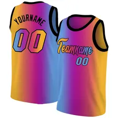 Yellow Purple Blue Gradient Fashion Basketball Jersey