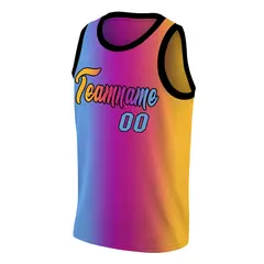 Yellow Purple Blue Gradient Fashion Basketball Jersey 3
