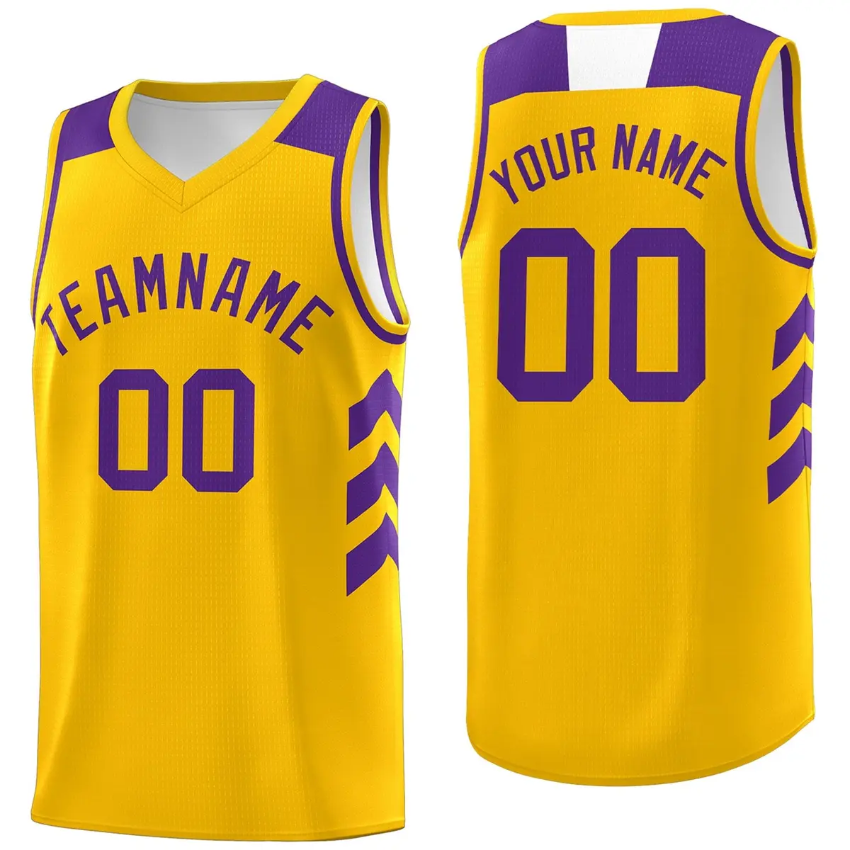 Men's Yellow Purple Classic Casual Basketball Jersey