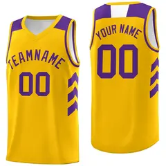 Yellow Purple Classic Casual Basketball Jersey