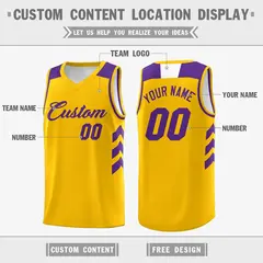 Yellow Purple Classic Fashion Sportwear Basketball Jersey 2
