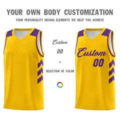 Yellow Purple Classic Fashion Sportwear Basketball Jersey 3