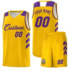 Yellow Purple Classic Sets Basketball Uniform Jersey