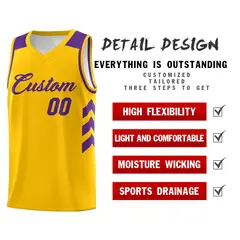 Yellow Purple Classic Sets Basketball Uniform Jersey 5