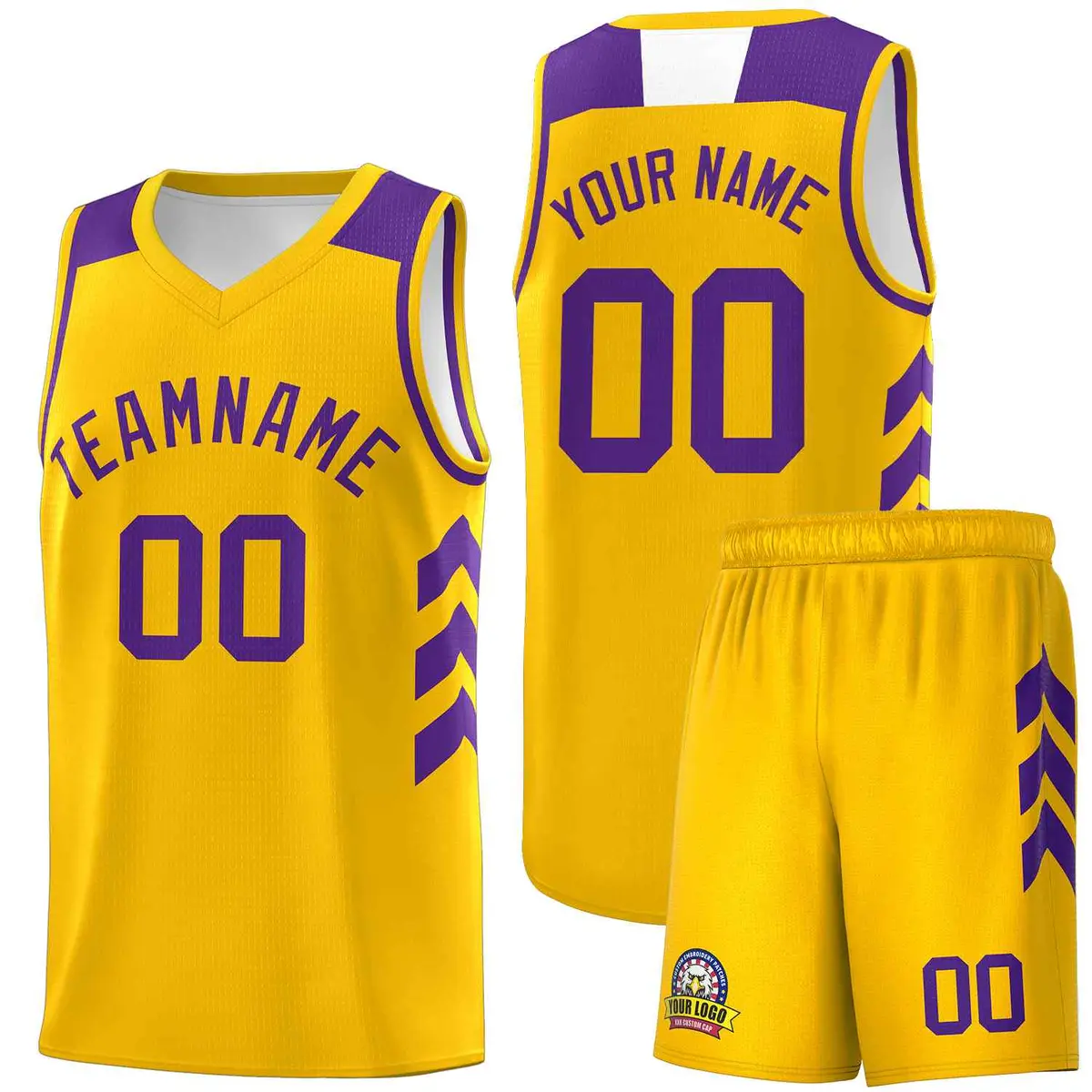 Yellow Purple Classic Sets Basketball Uniform Jersey