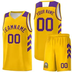 Yellow Purple Classic Sets Basketball Uniform Jersey