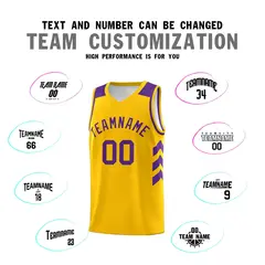Yellow Purple Classic Sets Basketball Uniform Jersey 4