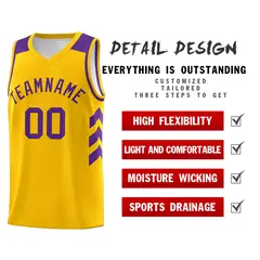 Yellow Purple Classic Sets Basketball Uniform Jersey 5