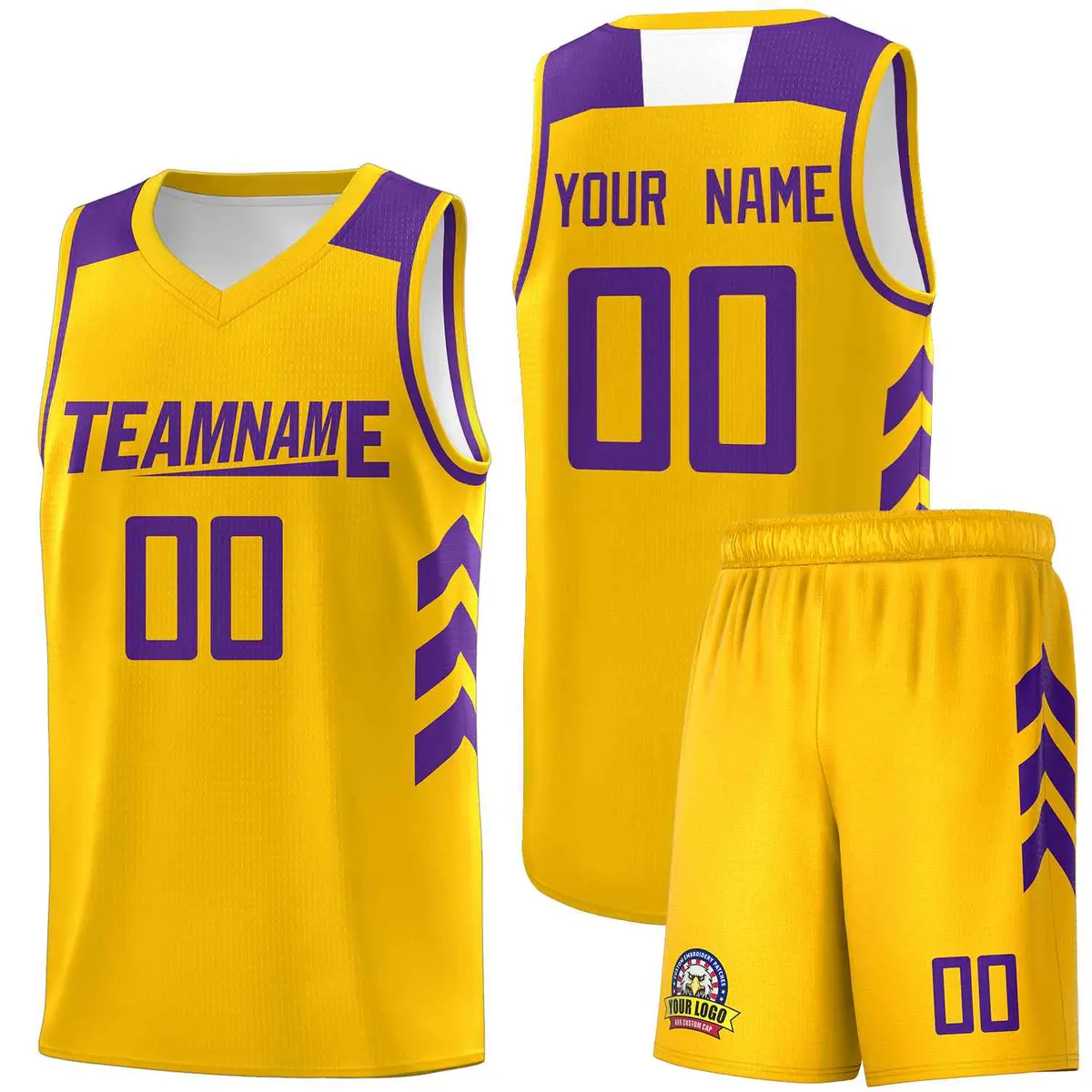 Yellow Purple Classic Sets Basketball Uniform Jersey