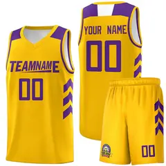 Yellow Purple Classic Sets Basketball Uniform Jersey