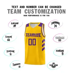 Yellow Purple Classic Sets Basketball Uniform Jersey 4