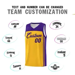 Yellow Purple Classic Sets Basketball Uniform Jersey 4