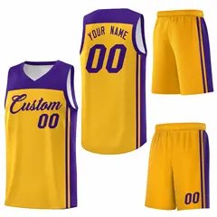 Yellow Purple Classic Sets Basketball Uniform Jersey 6