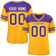 Yellow Purple Color Block Authentic Football Jersey