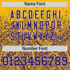 Yellow Purple Floral Gradient Full Button Baseball Jersey 4