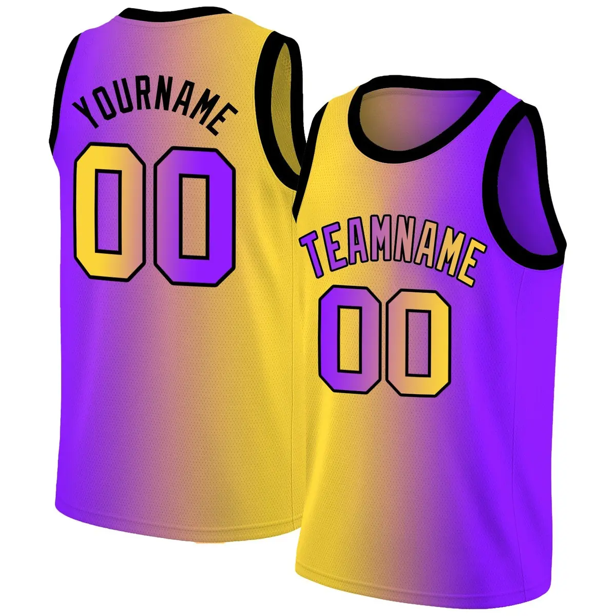 Yellow Purple Gradient Fashion Basketball Jersey