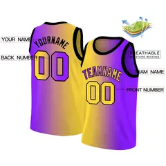 Yellow Purple Gradient Fashion Basketball Jersey 2