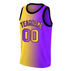 Yellow Purple Gradient Fashion Basketball Jersey 3