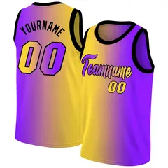 Yellow Purple Gradient Fashion Basketball Jersey