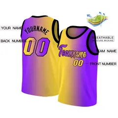 Yellow Purple Gradient Fashion Basketball Jersey 2