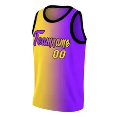 Yellow Purple Gradient Fashion Basketball Jersey 3