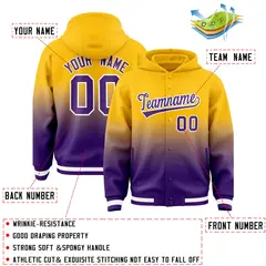 Yellow Purple Gradient Letterman Varsity Jacket Hoodie 4