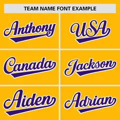 Yellow Purple Gradient Side Design Authentic Baseball Jersey 3