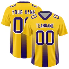 Yellow Purple Gradient Vertical Stripe Football Jersey 1
