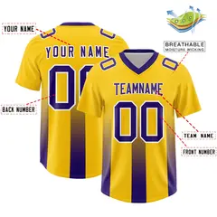 Yellow Purple Gradient Vertical Stripe Football Jersey 2