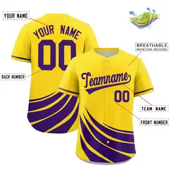 Yellow Purple Graffiti Wind Mark Baseball Jersey 2