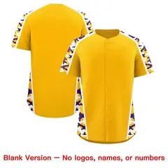 Yellow Purple Side Camo Baseball Jersey 7
