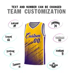 Yellow Purple Splash Basketball Uniforms for Training 4