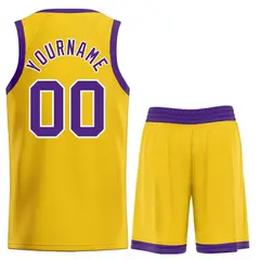 Yellow Purple-White Bull Classic Sets Basketball Jersey 2