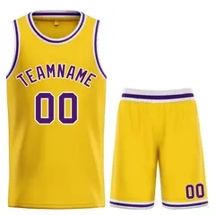 Yellow Purple-White Bull Classic Sets Basketball Jersey