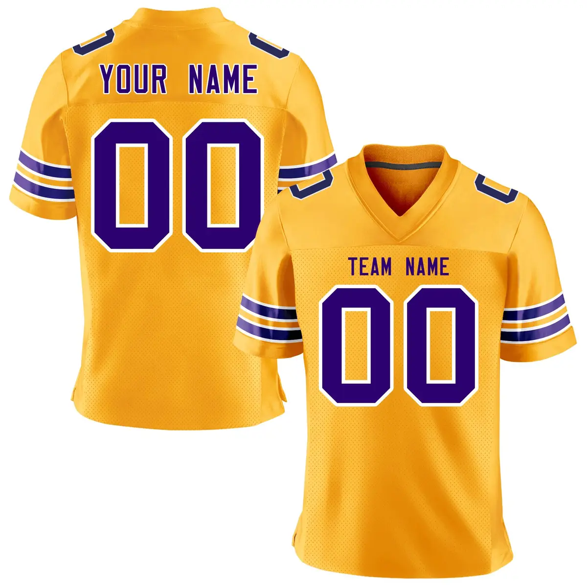 Yellow Purple-White Classic Mesh Authentic Football Jersey