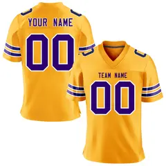 Yellow Purple-White Classic Mesh Authentic Football Jersey 1