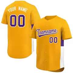 Yellow Purple-White Side Two-Tone Authentic Baseball Jersey 1