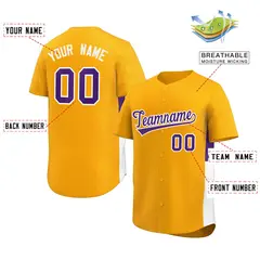 Yellow Purple-White Side Two-Tone Authentic Baseball Jersey 2