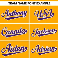 Yellow Purple-White Side Two-Tone Authentic Baseball Jersey 3
