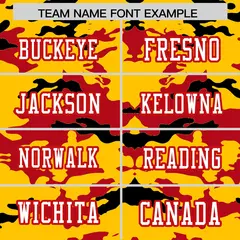 Yellow Red-Black Camo Authentic Football Jersey 3