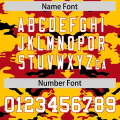 Yellow Red-Black Camo Authentic Football Jersey 4