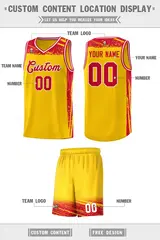 Yellow Red Graffiti Pattern Sports Basketball Jersey 2