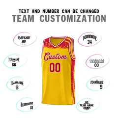 Yellow Red Graffiti Pattern Sports Basketball Jersey 3