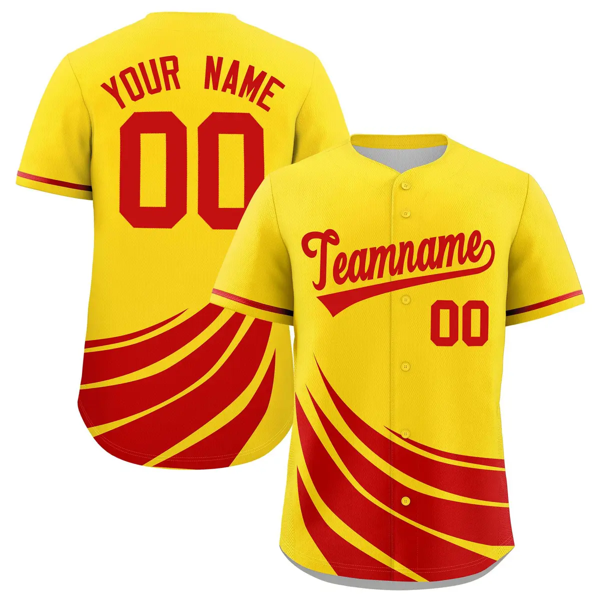 Yellow Red Graffiti Wind Mark Baseball Jersey